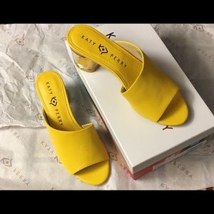 Asymmetric Heeled Slide Sandals